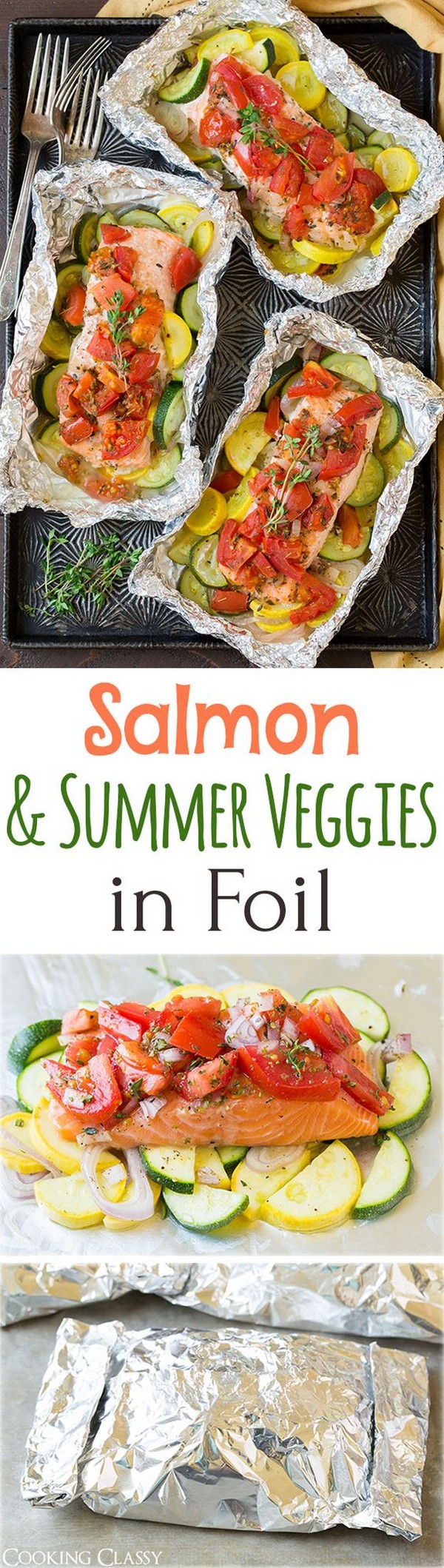 Salmon And Summer Veggies In Foil