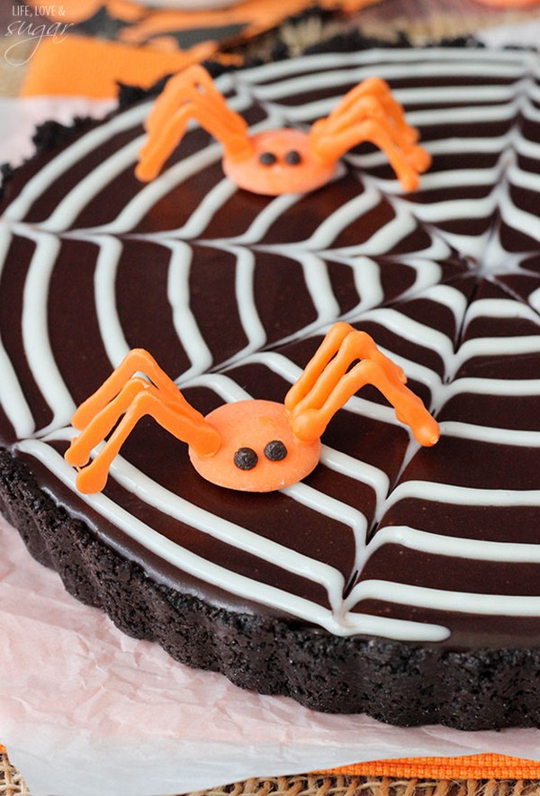 Spiderweb Chocolate Tart