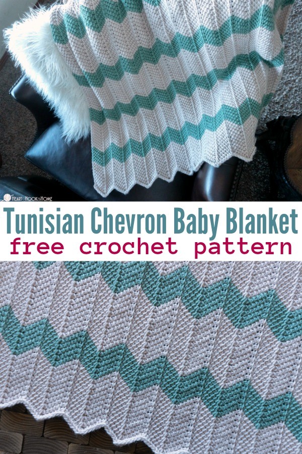 Tunisian Chevron Crochet Baby Blanket Pattern