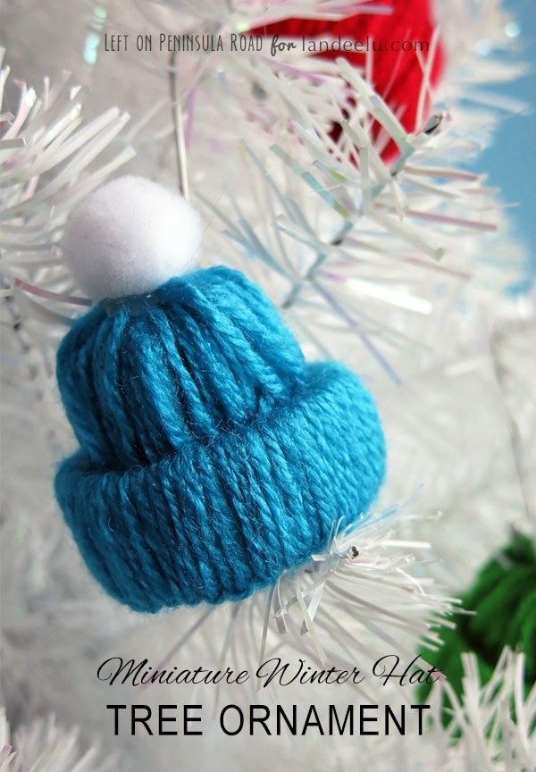 Winter Hat Tree Ornament Yarn Craft