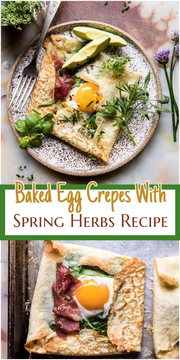 Baked Egg Crepes With Spring Herbs Recipe
