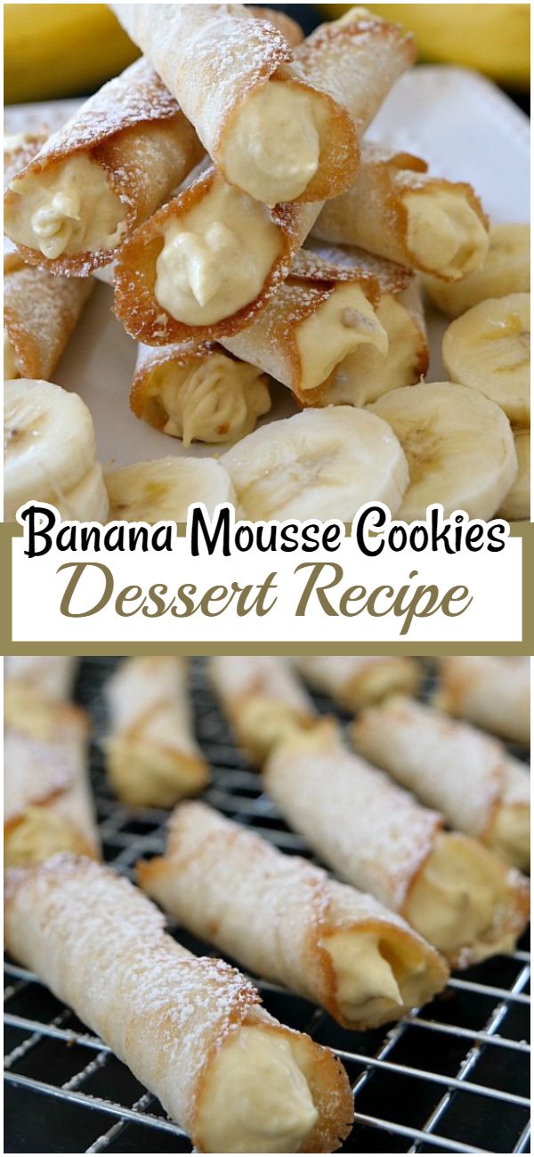 Banana Mousse Cookies Dessert Recipe