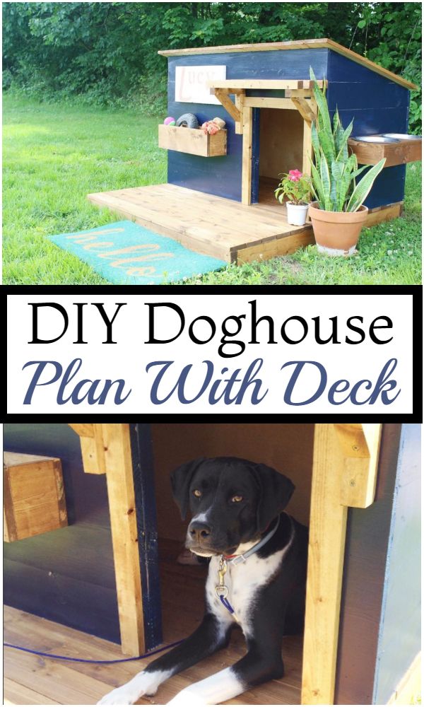 DIY Doghouse Plan With Deck