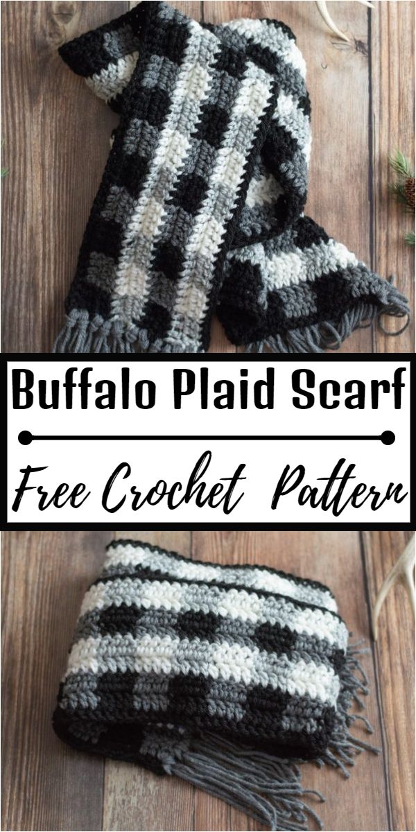 Free Crochet Buffalo Plaid Scarf Pattern