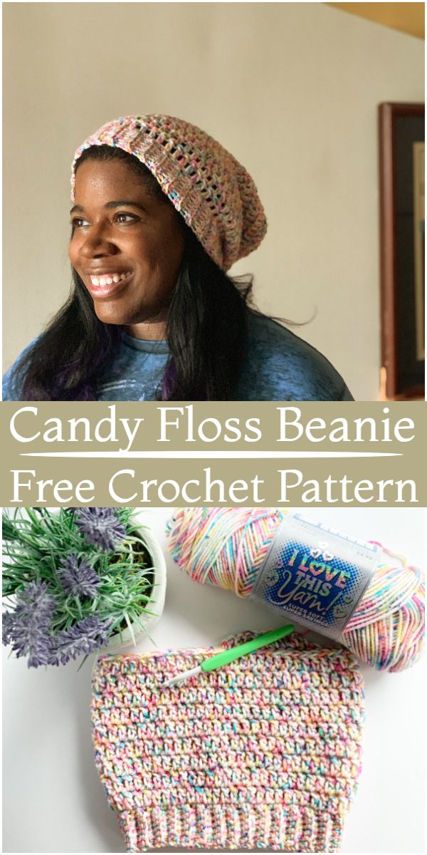 Free Crochet Candy Floss Beanie Pattern