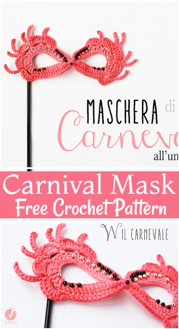 Free Crochet Carnival Mask Pattern