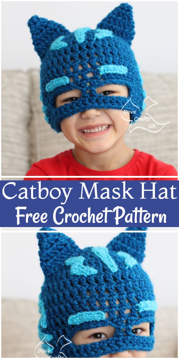 Free Crochet Catboy Mask Hat Pattern