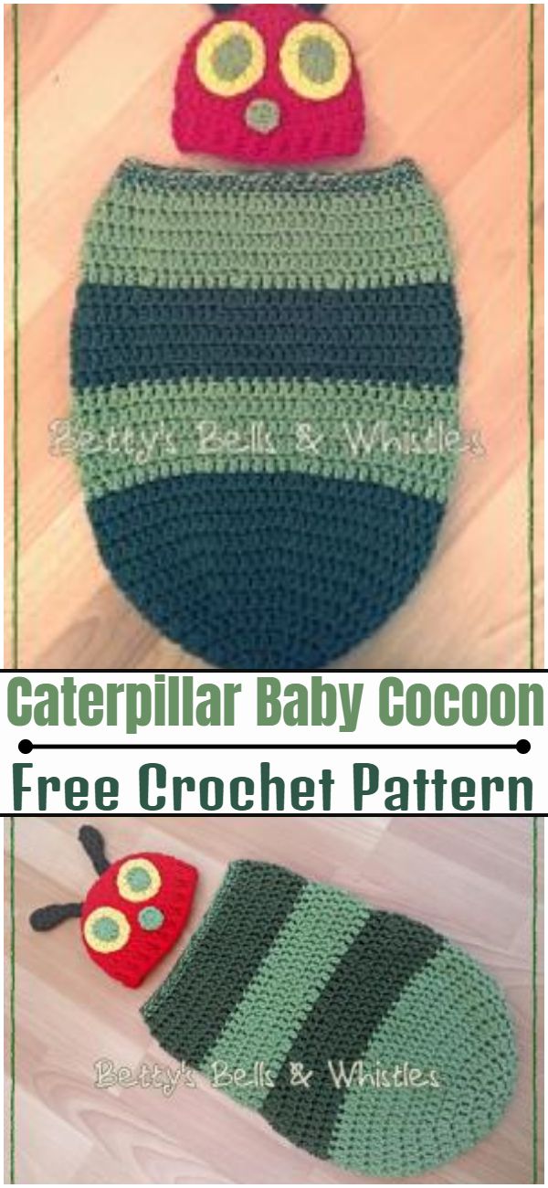 Free Crochet Caterpillar Baby Cocoon Pattern