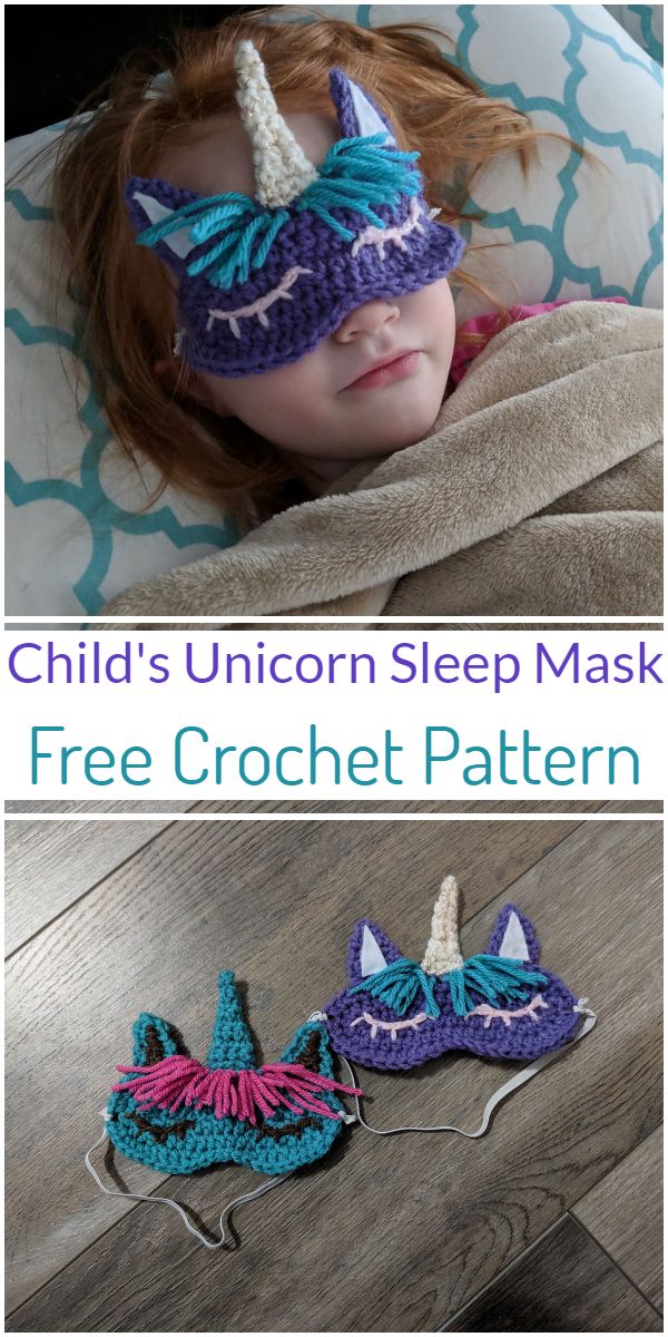 Free Crochet Child's Unicorn Sleep Mask Pattern