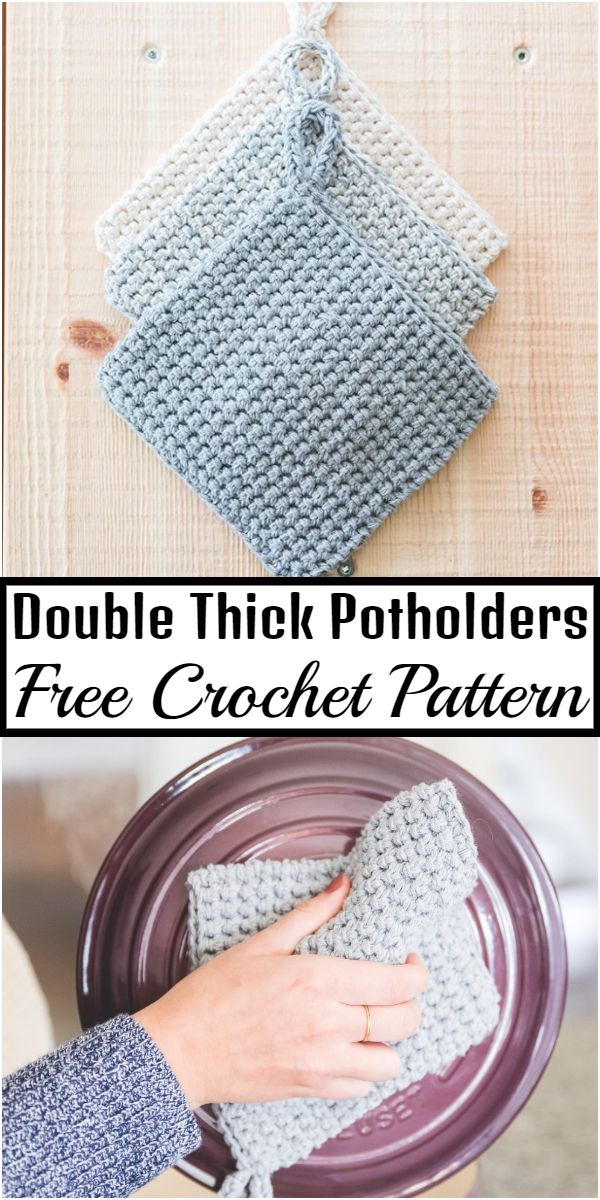 Free Crochet Double Thick Potholders Pattern