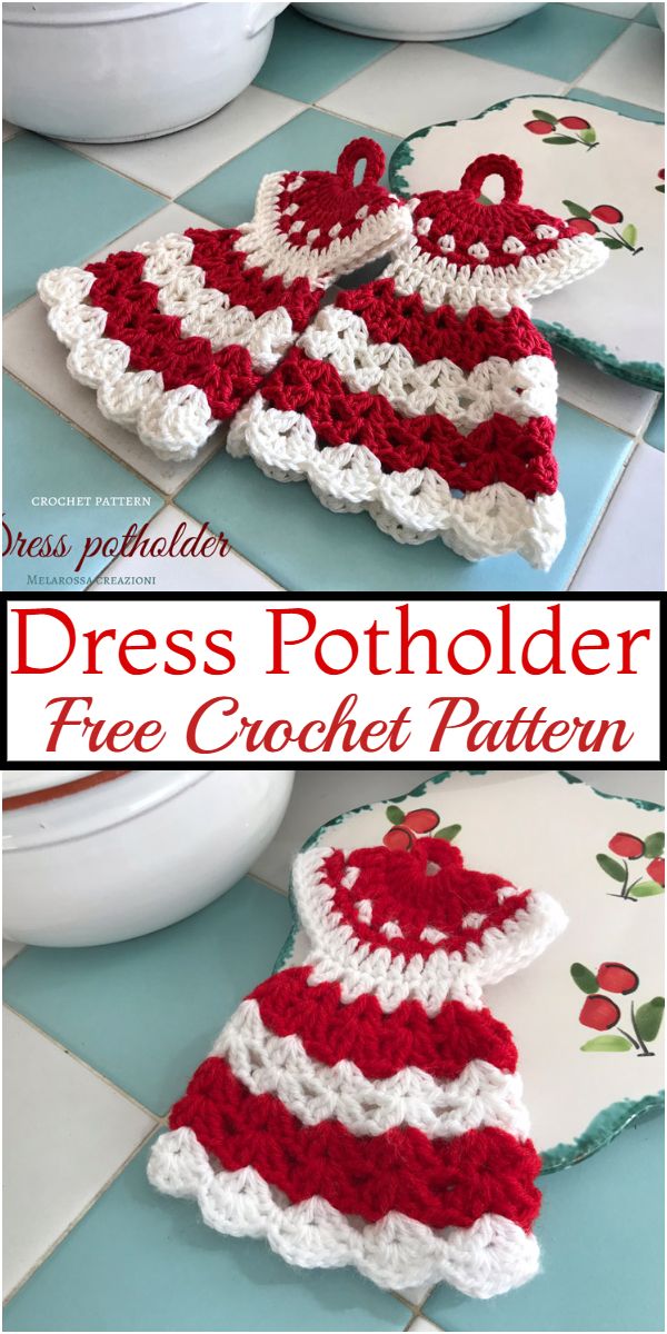 Free Crochet Dress Potholder Pattern