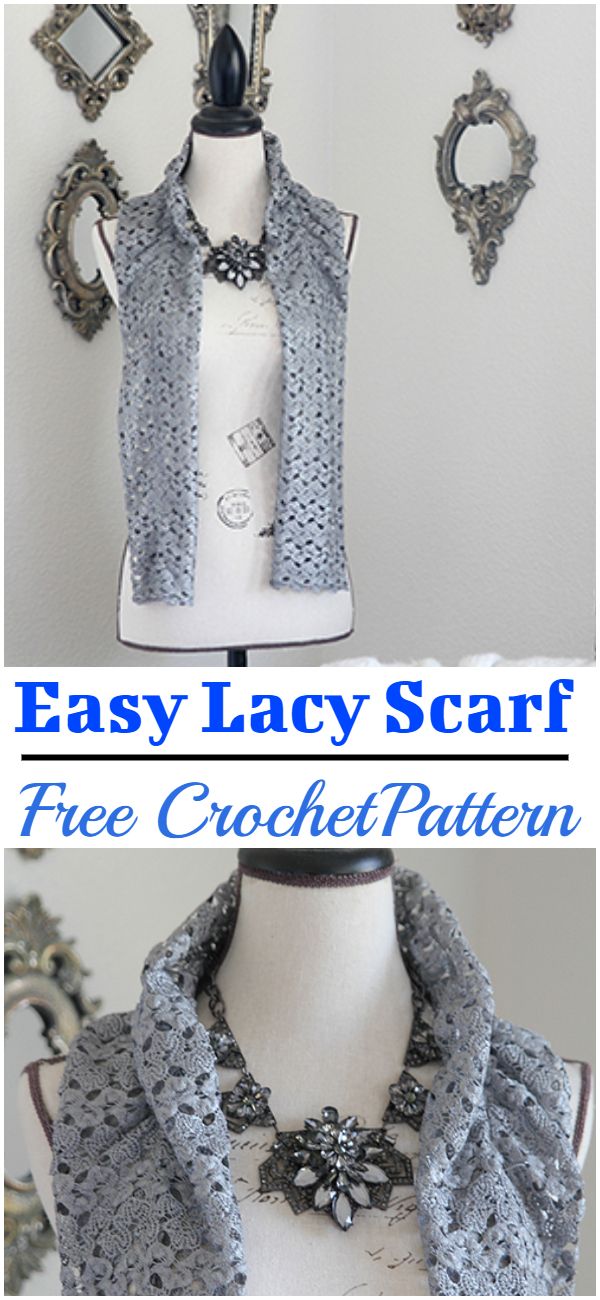 Free Crochet Easy Lacy Scarf Pattern
