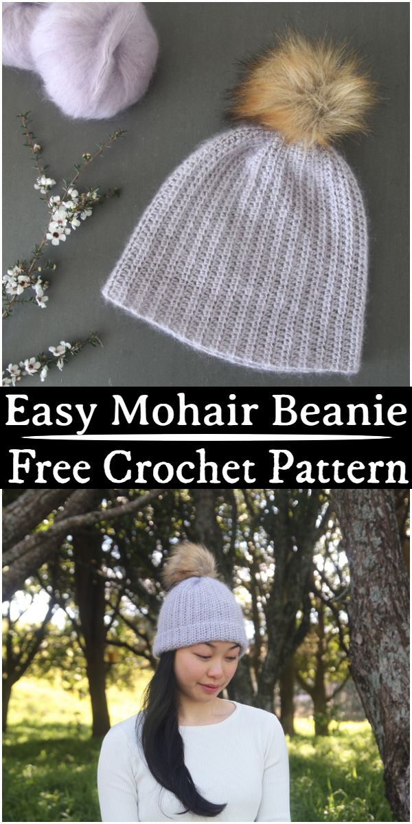 Free Crochet Easy Mohair Beanie Pattern