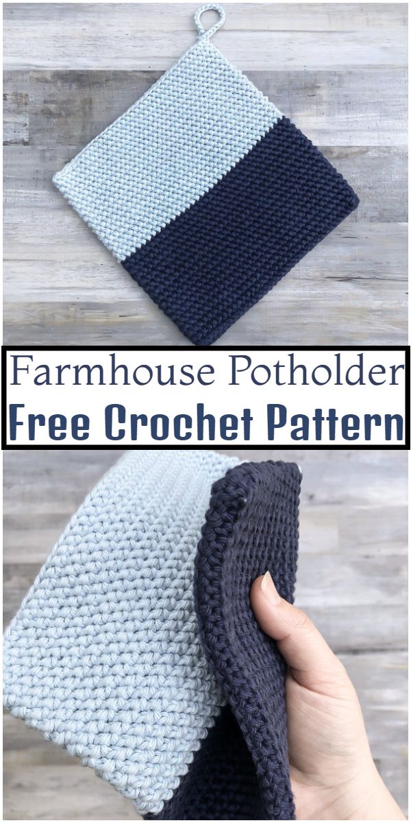 Free Crochet Farmhouse Potholder Pattern