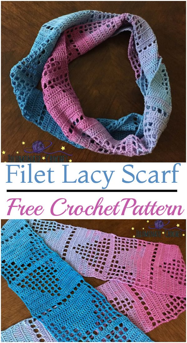 Free Crochet Filet Lacy Scarf Pattern