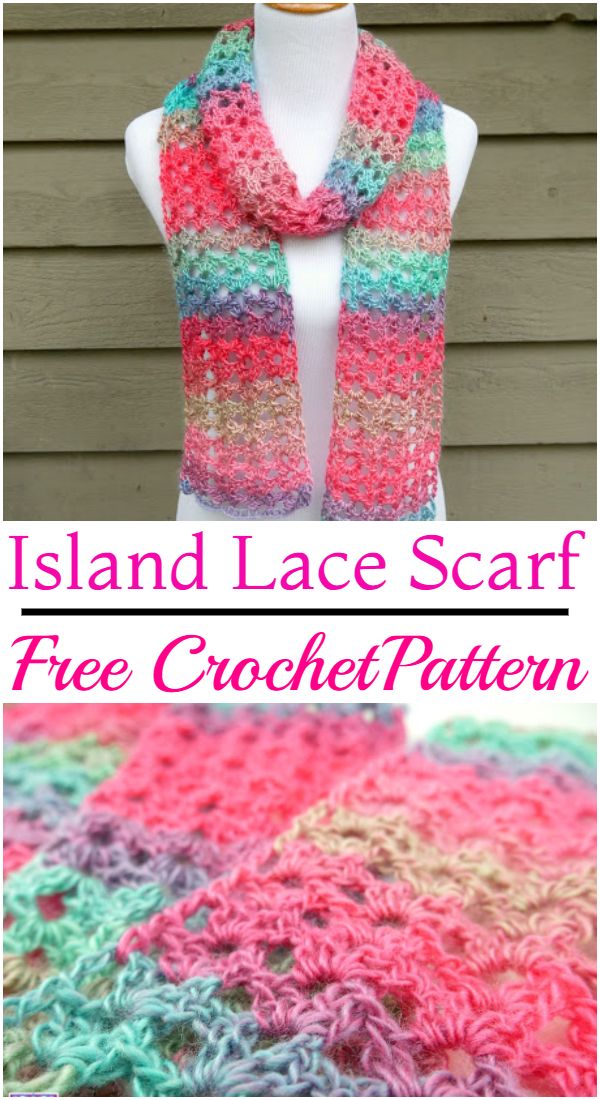 Free Crochet Island Lace Scarf Pattern