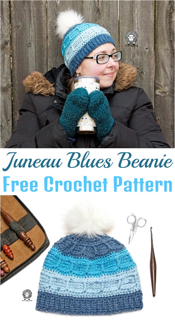 Free Crochet Juneau Blues Beanie Pattern