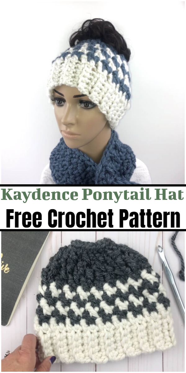 Free Crochet Kaydence Ponytail Hat Pattern