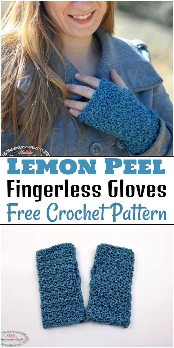 Free Crochet Lemon Peel Fingerless Gloves Pattern