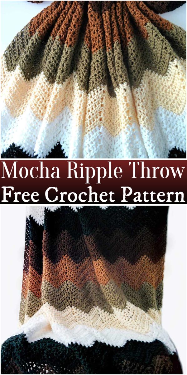 Free Crochet Mocha Ripple Throw Pattern