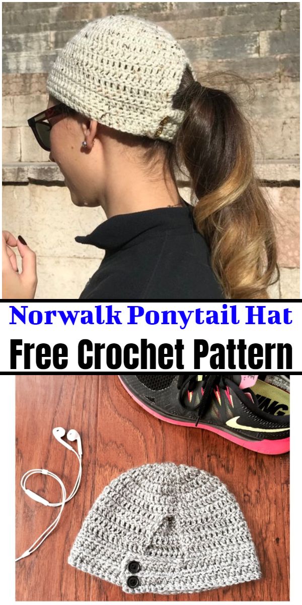 Free Crochet Norwalk Ponytail Hat Pattern