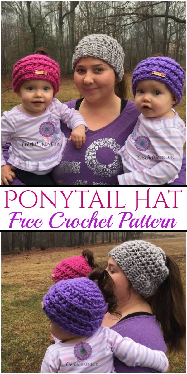 Free Crochet Ponytail Hat Pattern