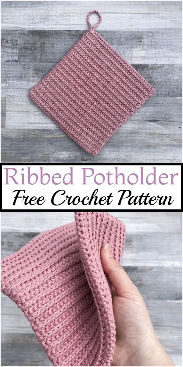 Free Crochet Ribbed Potholder Pattern