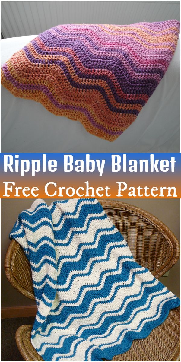 Free Crochet Ripple Baby Blanket Pattern