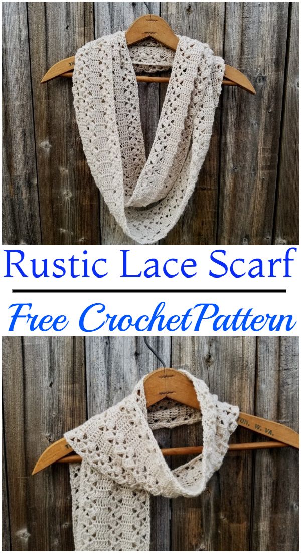 Free Crochet Rustic Lace Scarf Pattern