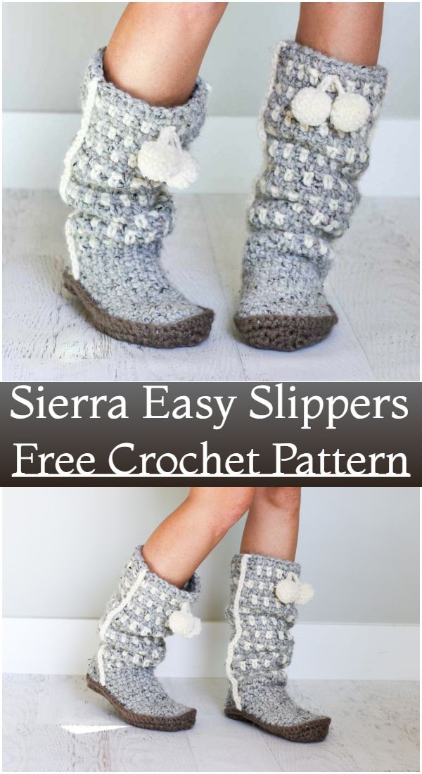 Free Crochet Sierra Easy Slippers Pattern