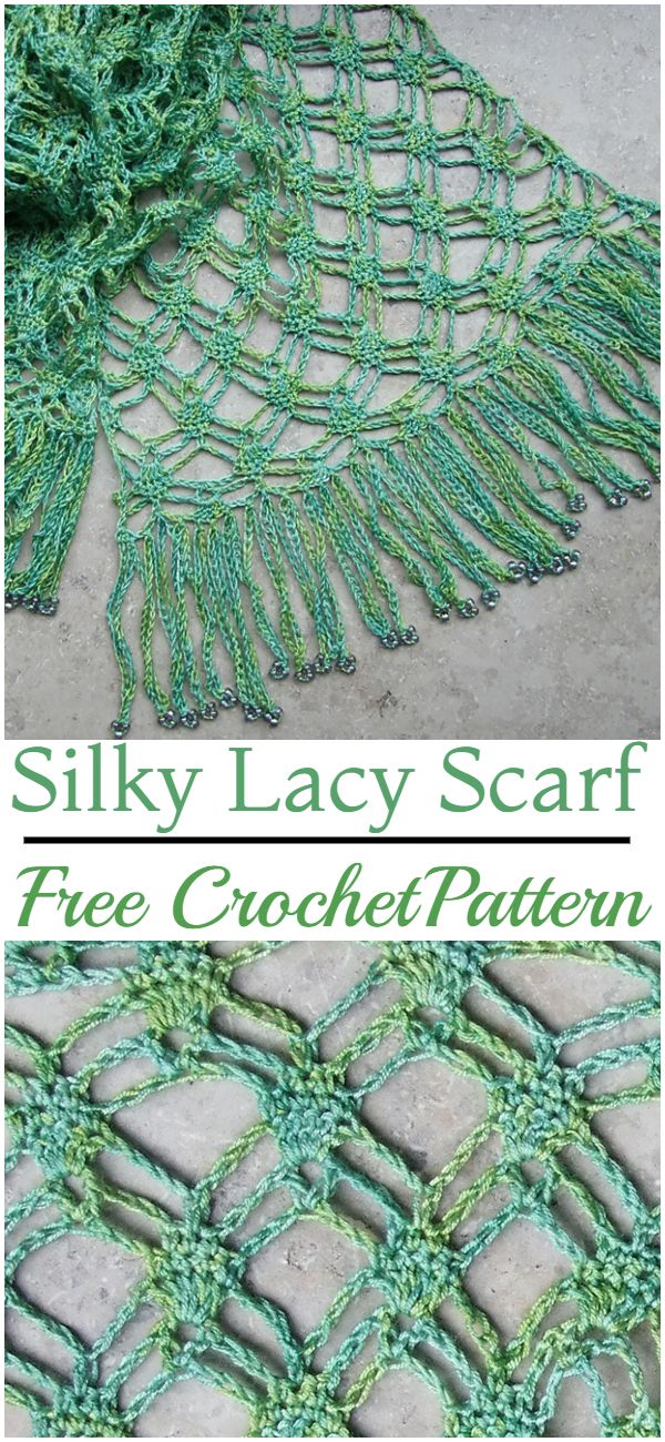 Free Crochet Silky Lacy Scarf Pattern
