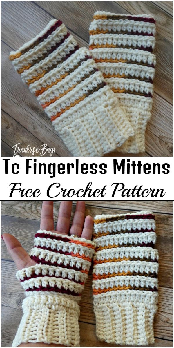 Free Crochet Tc Fingerless Mittens Pattern
