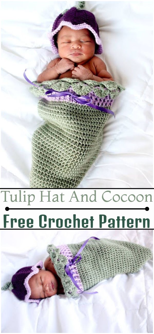 Free Crochet Tulip Hat And Cocoon Pattern