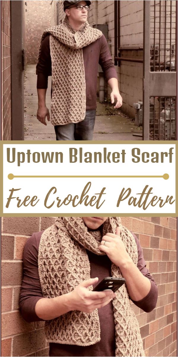 Free Crochet Uptown Blanket Scarf Pattern