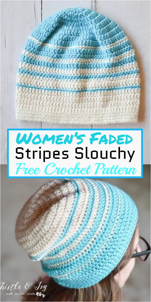 Free Crochet Women’s Faded Stripes Slouch Pattern