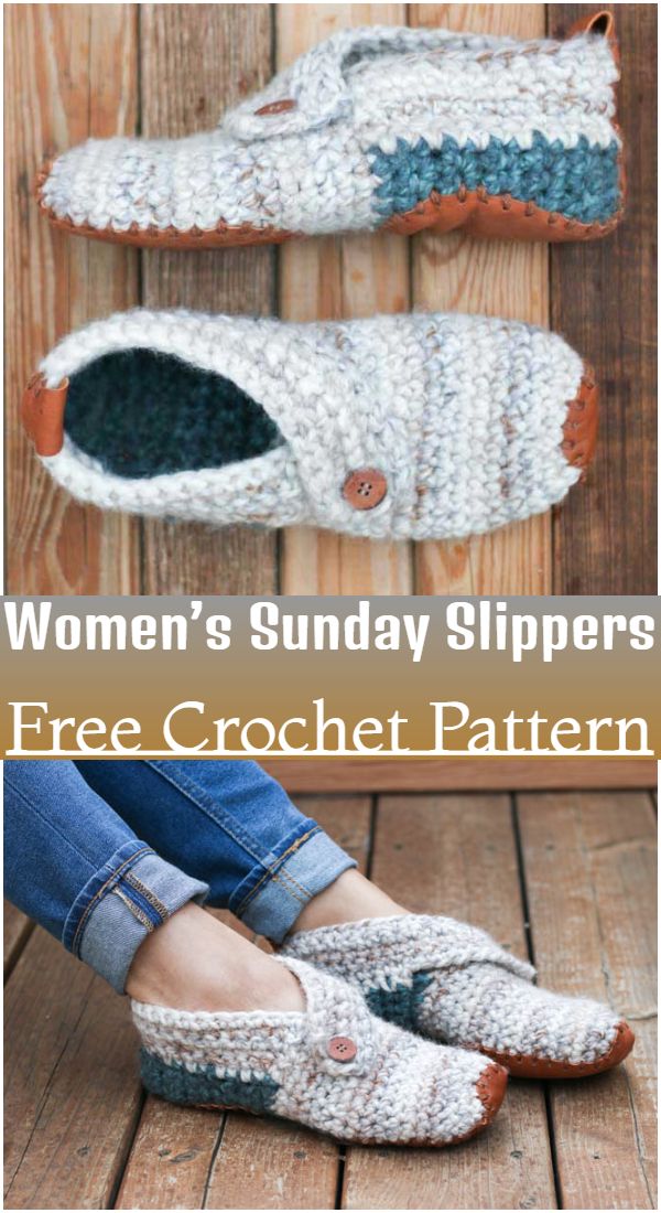 Free Crochet Women’s Sunday Slippers Pattern