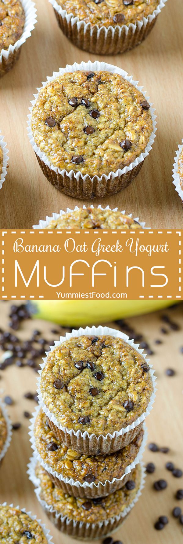Healthy Banana Oat Greek Yogurt Muffins