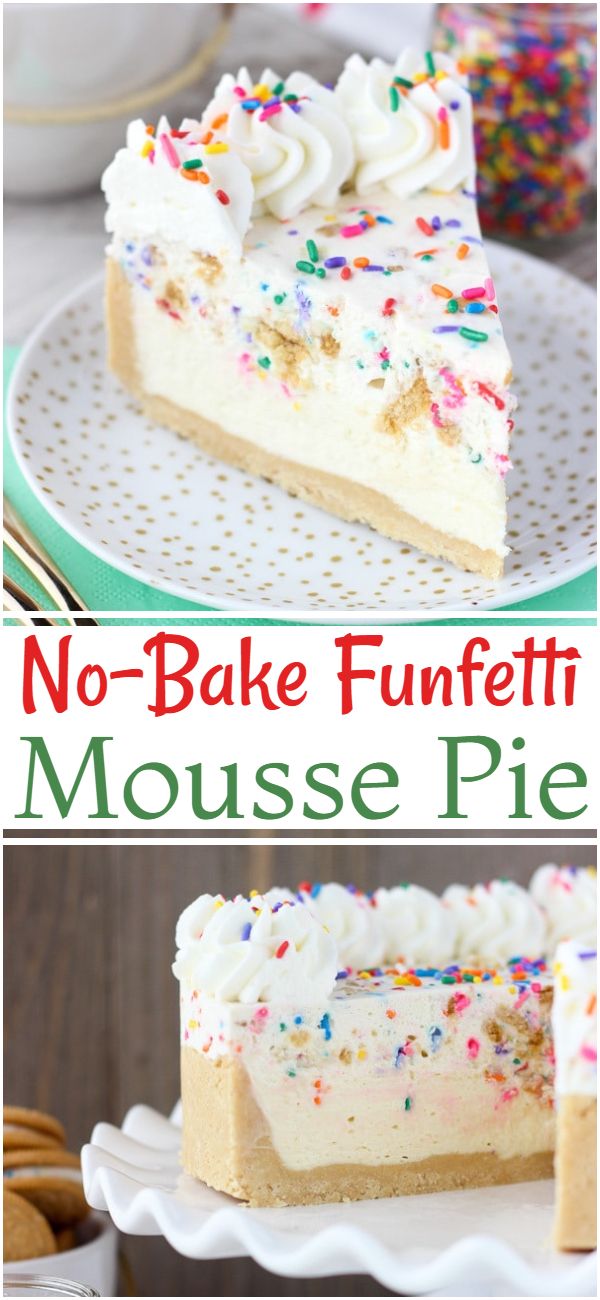 No-Bake Funfetti Mousse Pie