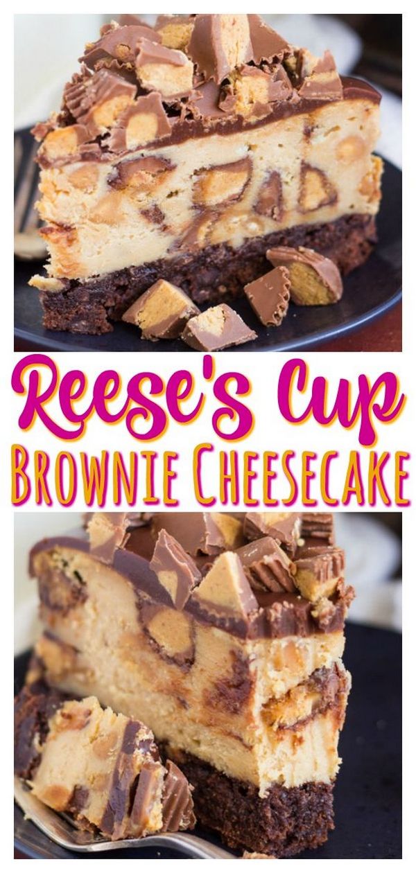 Peanut Butter Cup Brownie Cheesecake Recipe